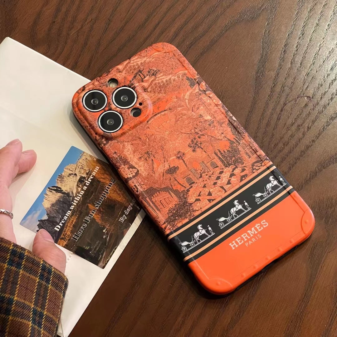 Hermes Design iPhone Case For 11 12 13 14 Pro Max Plus