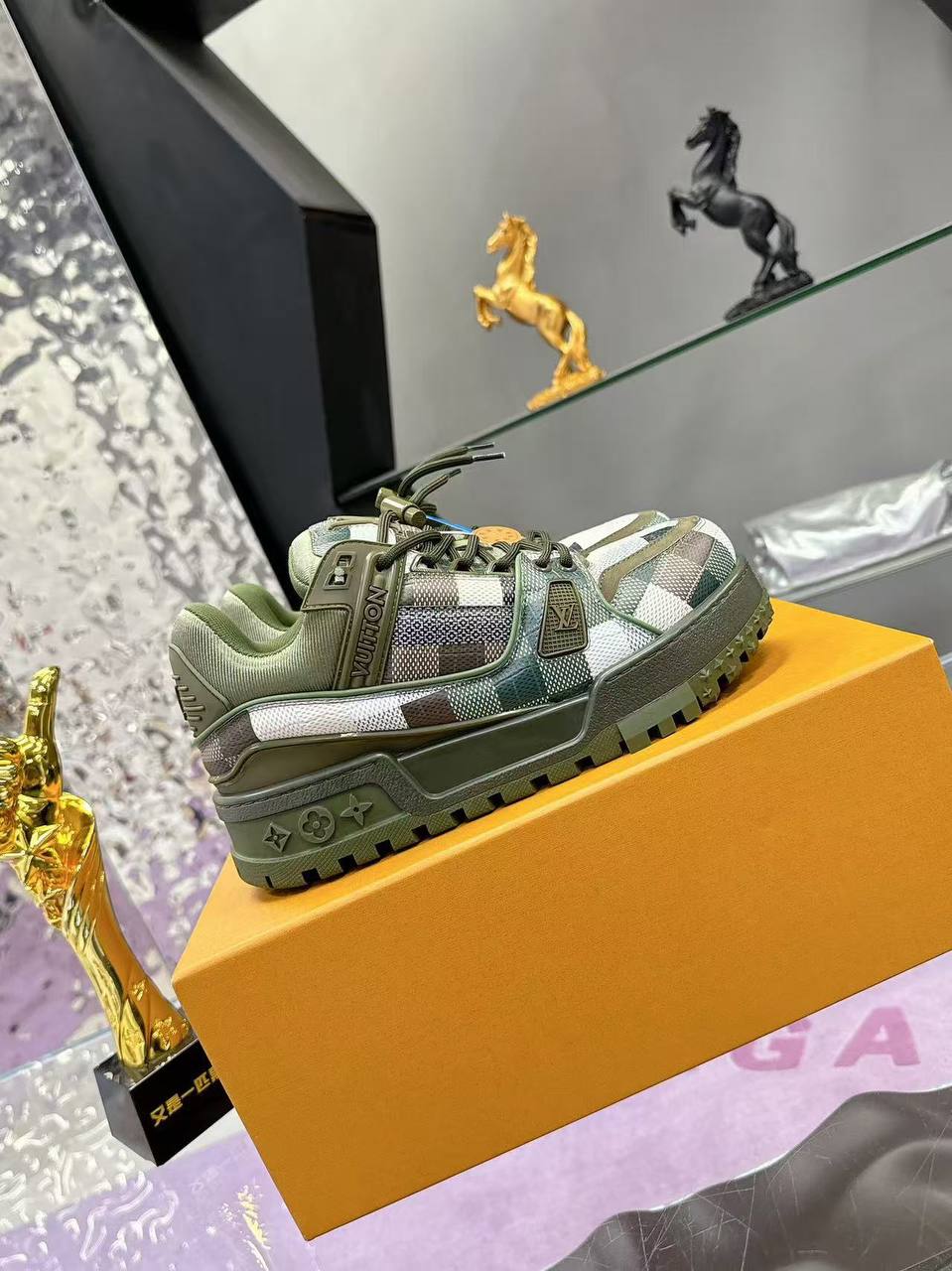 Louis Vuitton - LV Trainer Maxi Leather with Damoflage Khaki Green