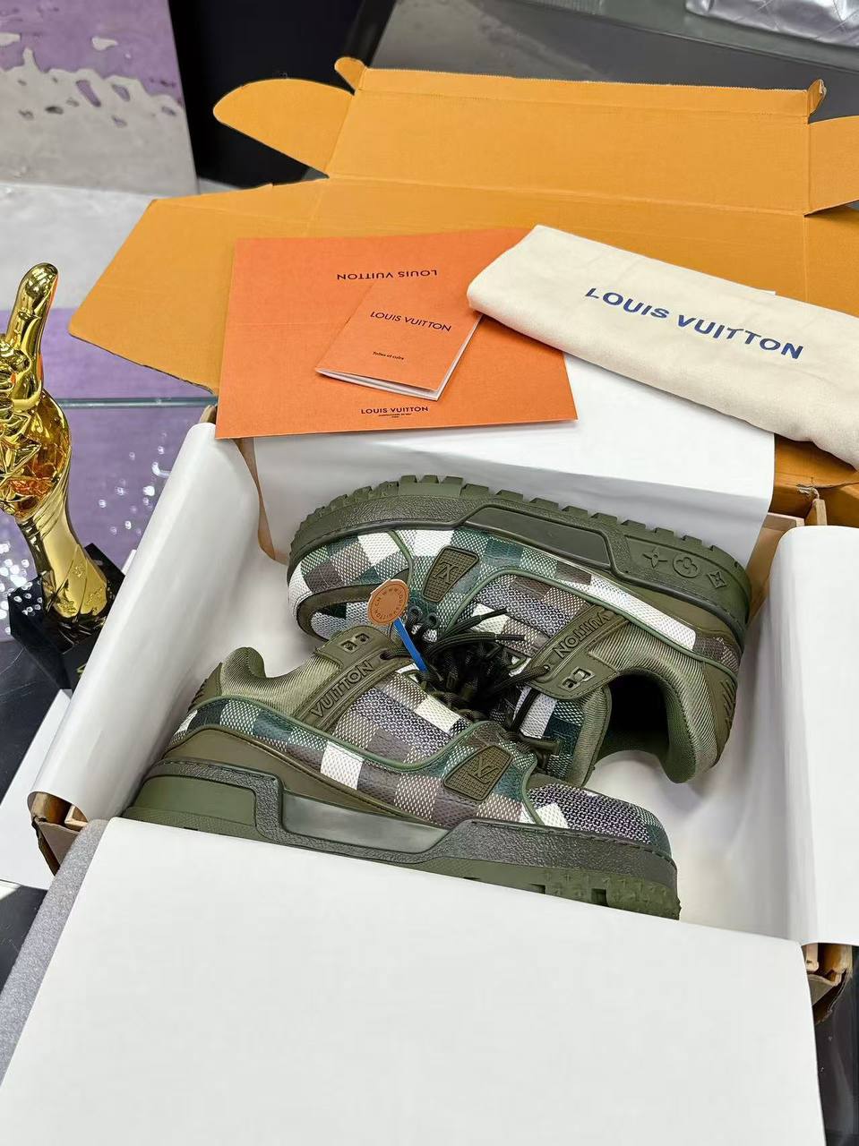 Louis Vuitton - LV Trainer Maxi Leather with Damoflage Khaki Green
