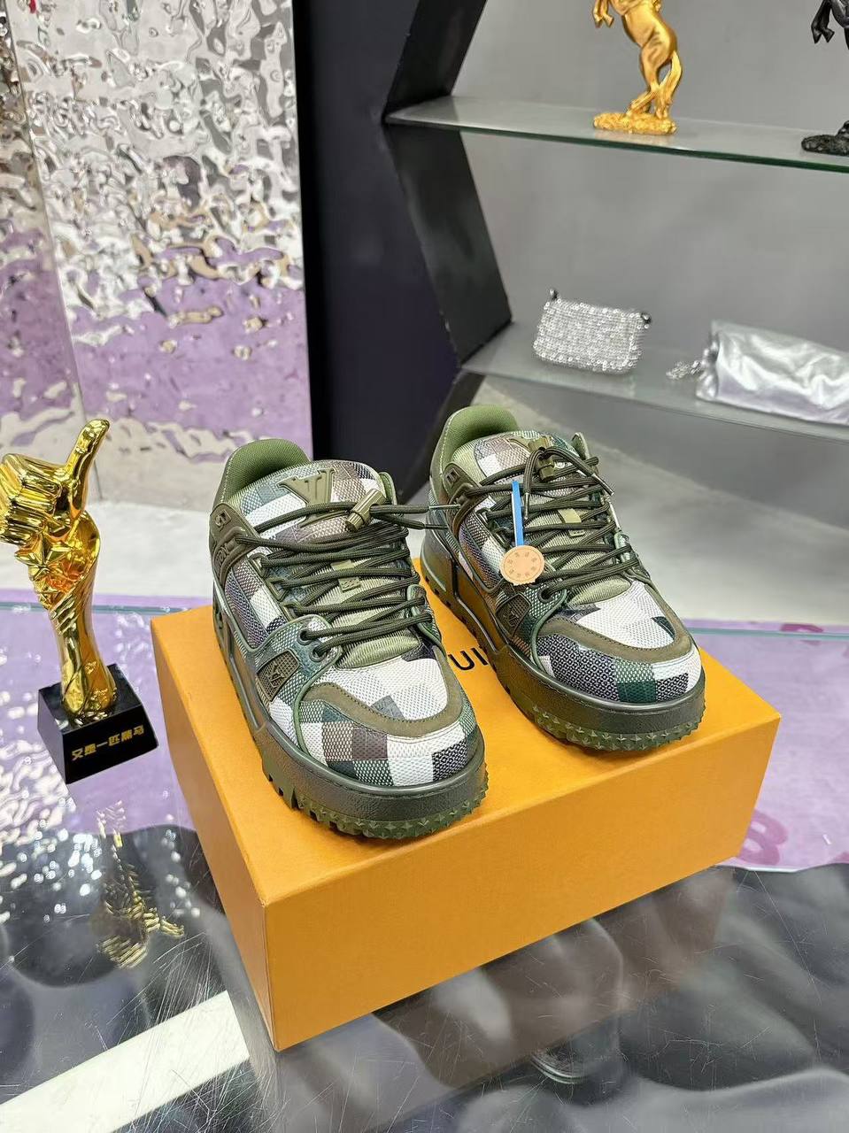 Louis Vuitton - LV Trainer Maxi Leather with Damoflage Khaki Green