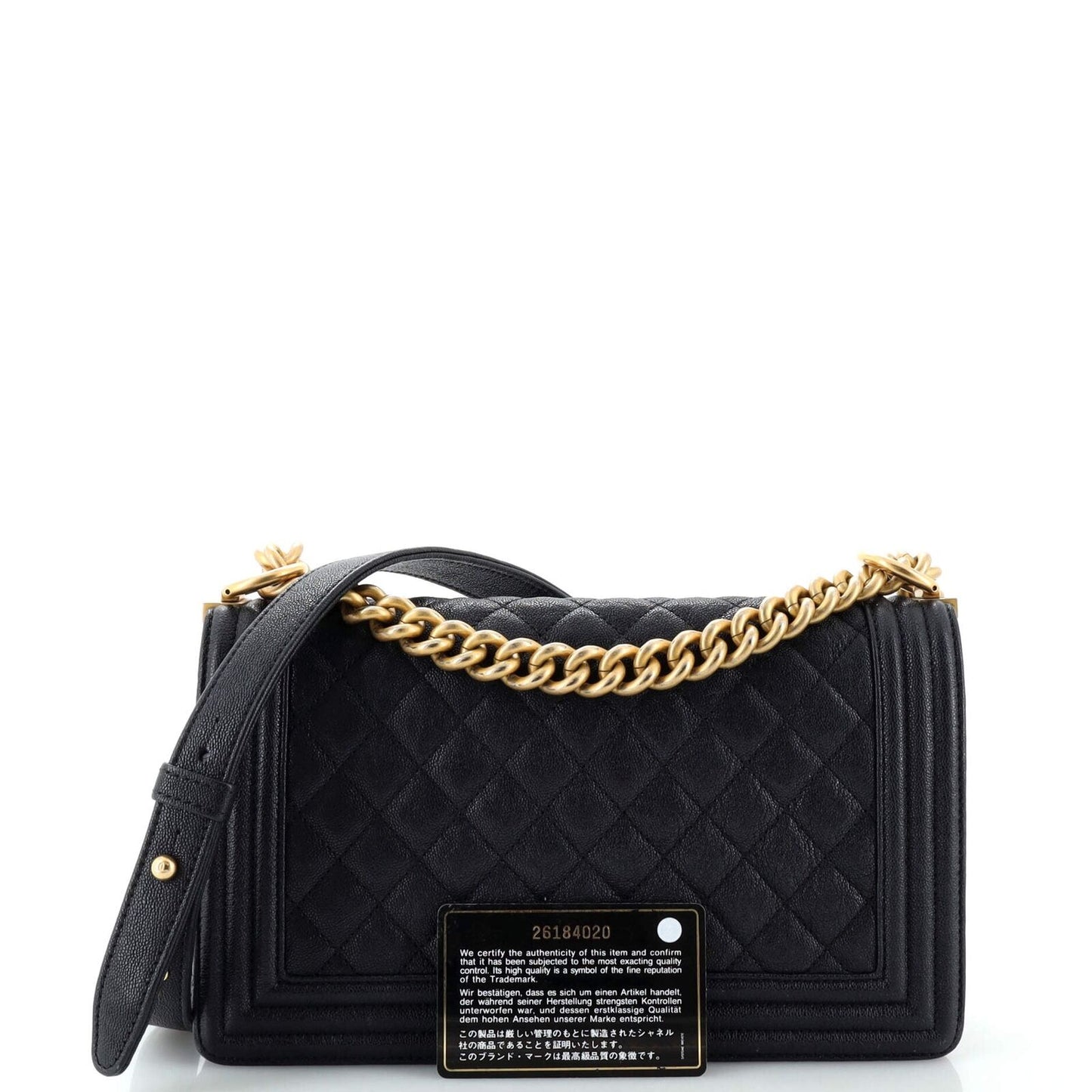 Chanel Boy Quilted Caviar Shoulder Bag Style