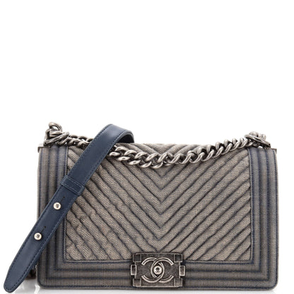 Chanel Boy Flap Bag Chevron Old
