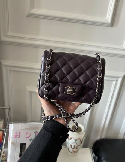 Chanel Lambskin Purple Shoulder Bag