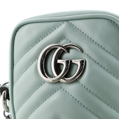 GG Marmont Vertical Phone Crossbody Bag Matelasse Leather Mini