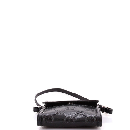Flap Crossbody Bag GG Embossed Perforated Leather Small