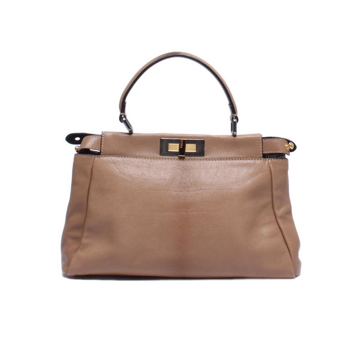 Fendi Peekaboo Brown Leather Tote Bag ITRCXWKO6KM2