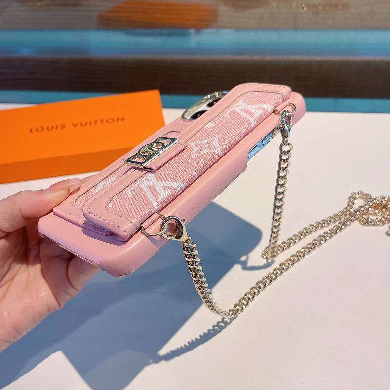 Pink lv iPhone Case Fabric Leather for 11 12 13 Pro Max Series