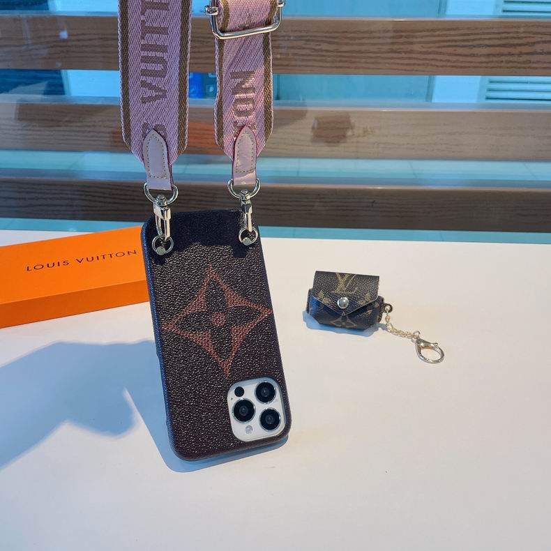 LV Design Crossbody Phone Case for iPhone