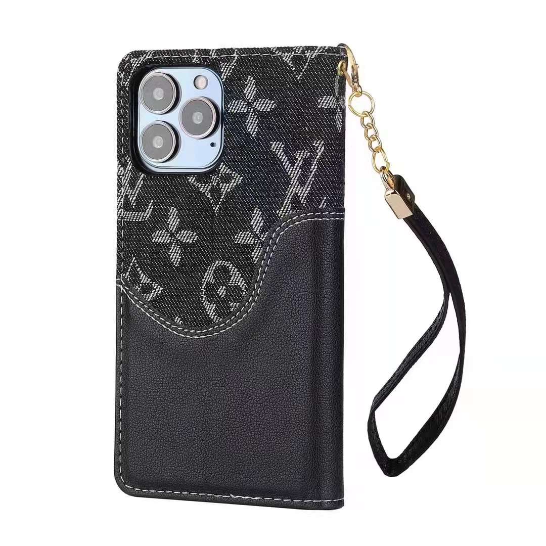 LV Phone Case 13 Pro Max Black Denim