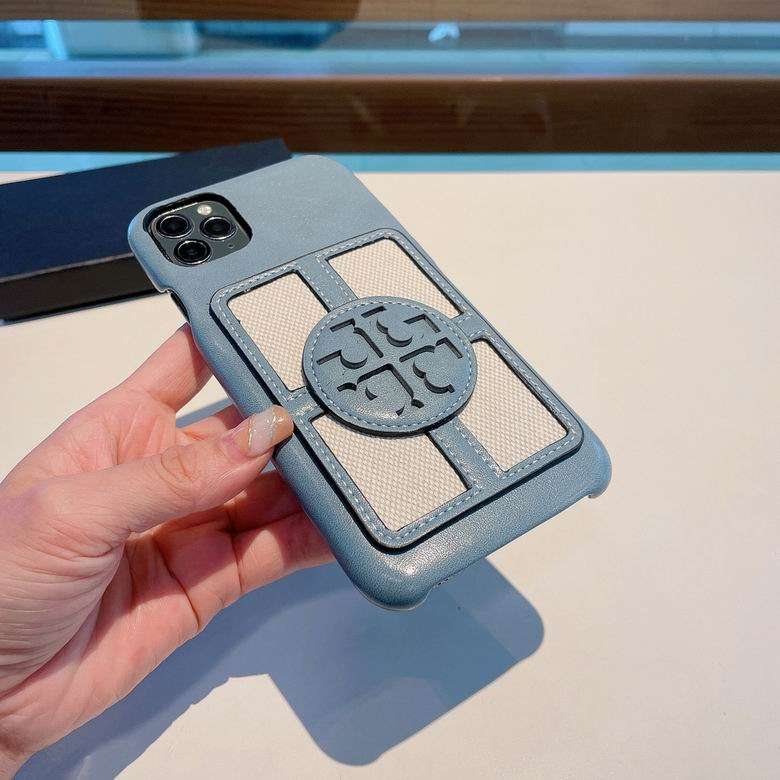 Tory Burch iPhone Case Stamped Textured Leather
