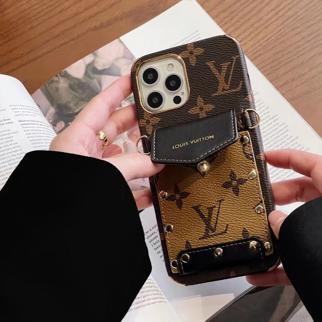 LV Crossbody Phone Case iPhone 11 12 13 14 15 Pro Max Plus