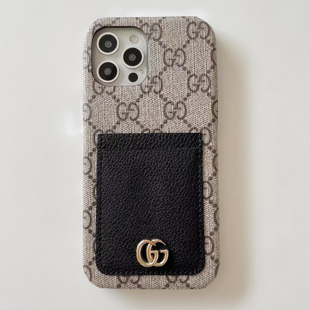 Gucci Phone Case iPhone Beige Black Card Slot