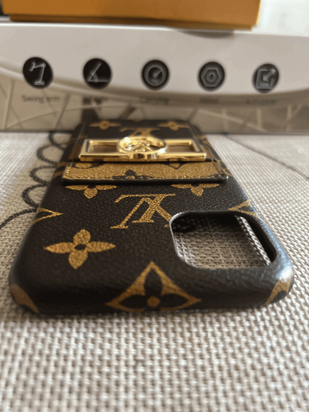 Monogram Leather Phone Case For Iphone 11 12 13 Pro Max / 18 Pro / 18 Pro Max