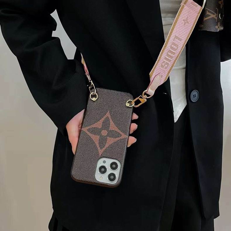 LV Design Crossbody Phone Case for iPhone