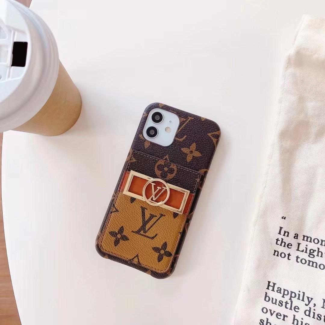 Monogram Leather Phone Case iPhone 11 12 13 Pro
