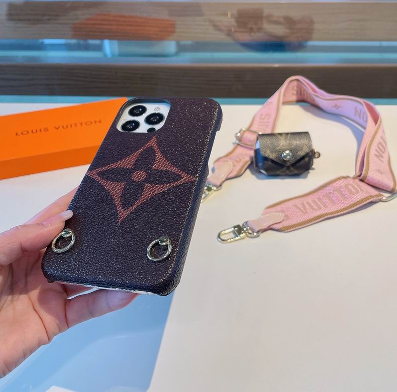 LV Design Crossbody Phone Case for iPhone