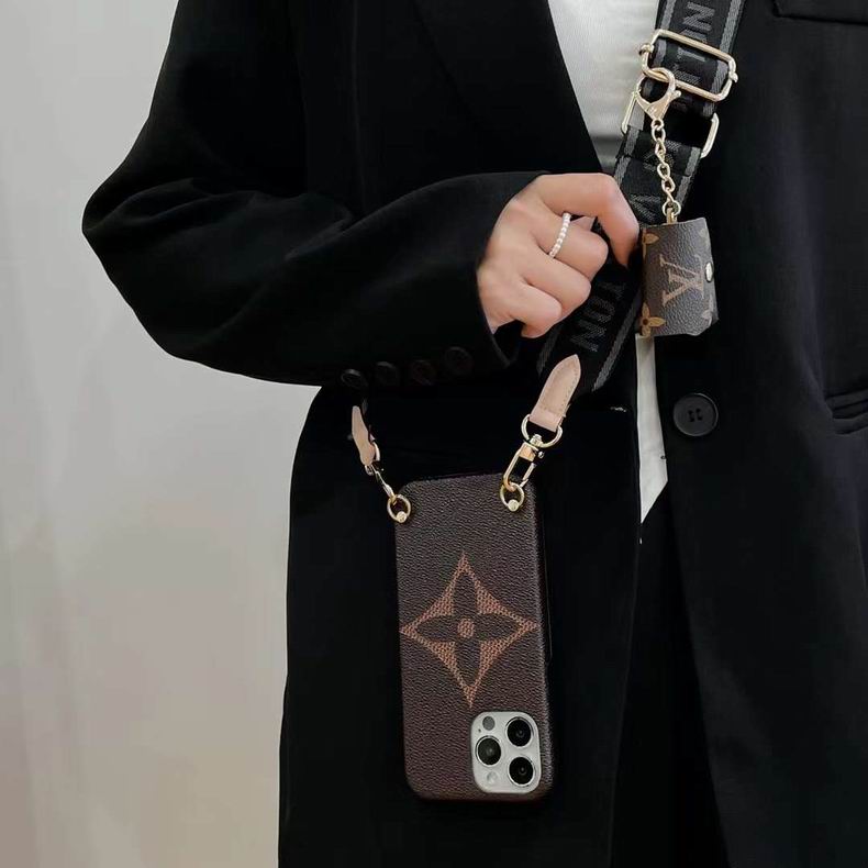 LV Design Crossbody Phone Case for iPhone