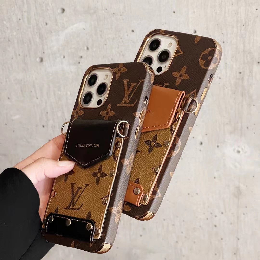 Lv Crossbody Phone Case Card Holder Wallet For Iphone 11 12 13 14 15 16 Pro Max Plus / 18 Pro / 18 Pro Max
