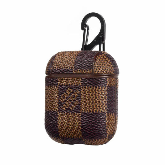 Brown Checkered Designer AirPods Case for 12