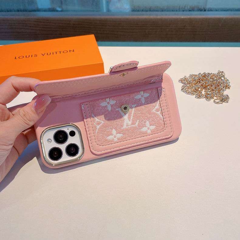 Pink lv iPhone Case Fabric Leather for 11 12 13 Pro Max Series