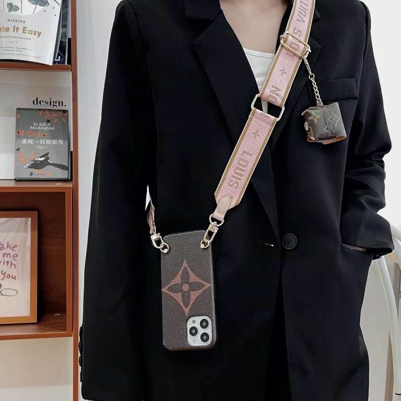 LV Design Crossbody Phone Case for iPhone
