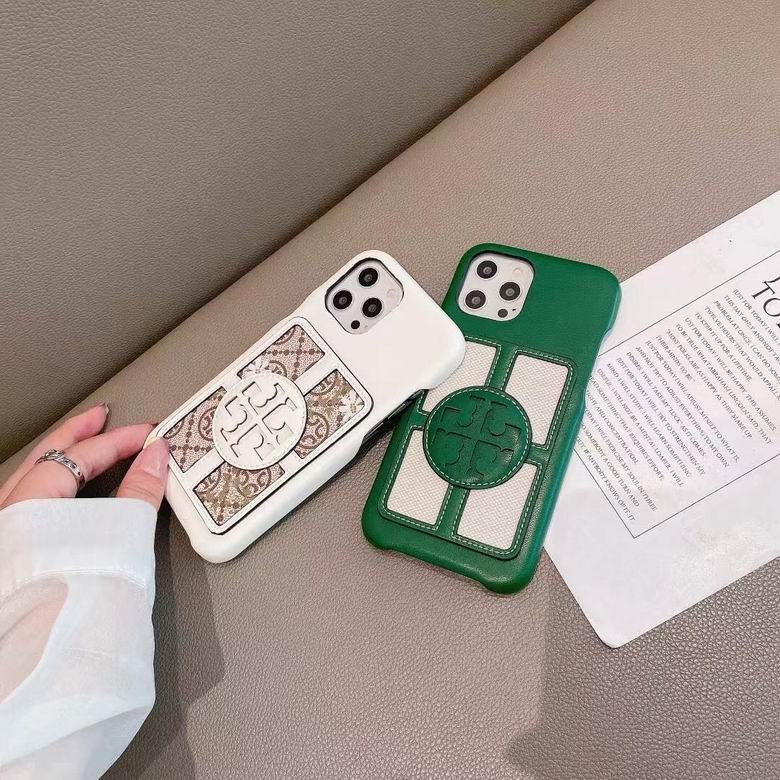 Tory Burch iPhone Case Stamped Textured Leather