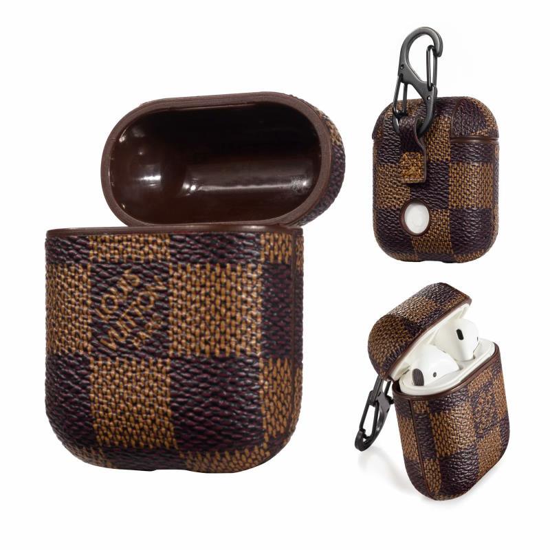 Brown Checkered Designer AirPods Case for 12