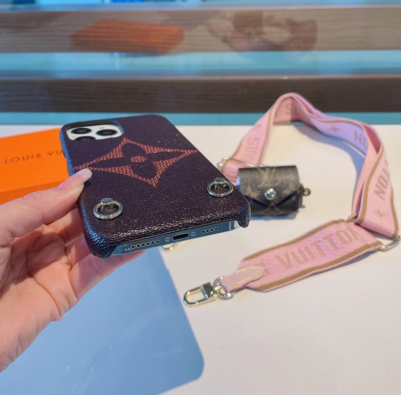LV Design Crossbody Phone Case for iPhone