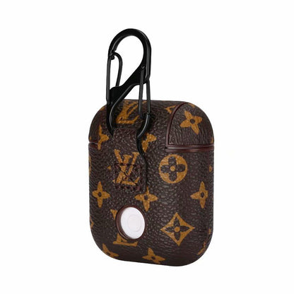 Luxury LV AirPods Cases Brown Small Mono For 12 Gen