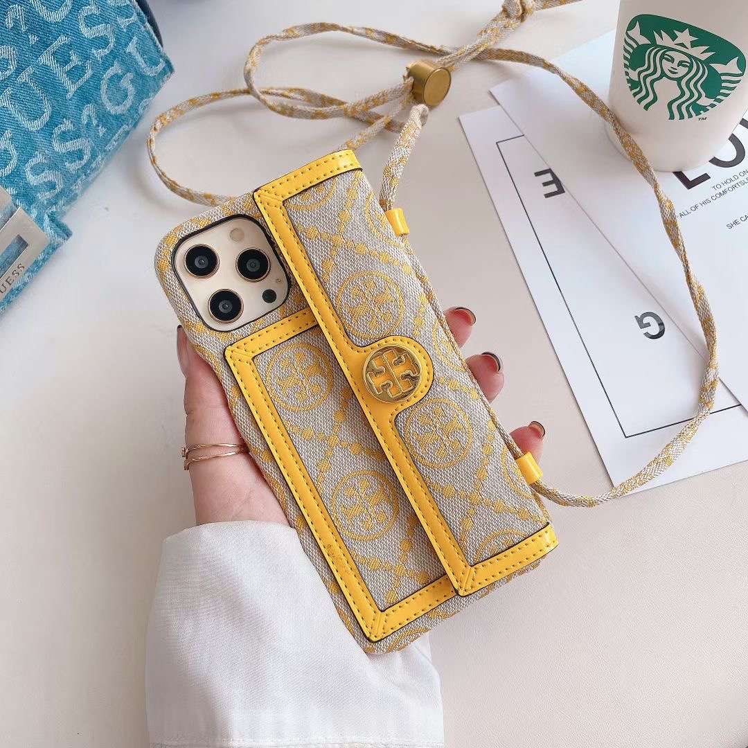 Tb Phone Case Golden Leather For Iphone 11 12 13 14 15 16 Pro Max Plus / 18 Pro / 18 Pro Max