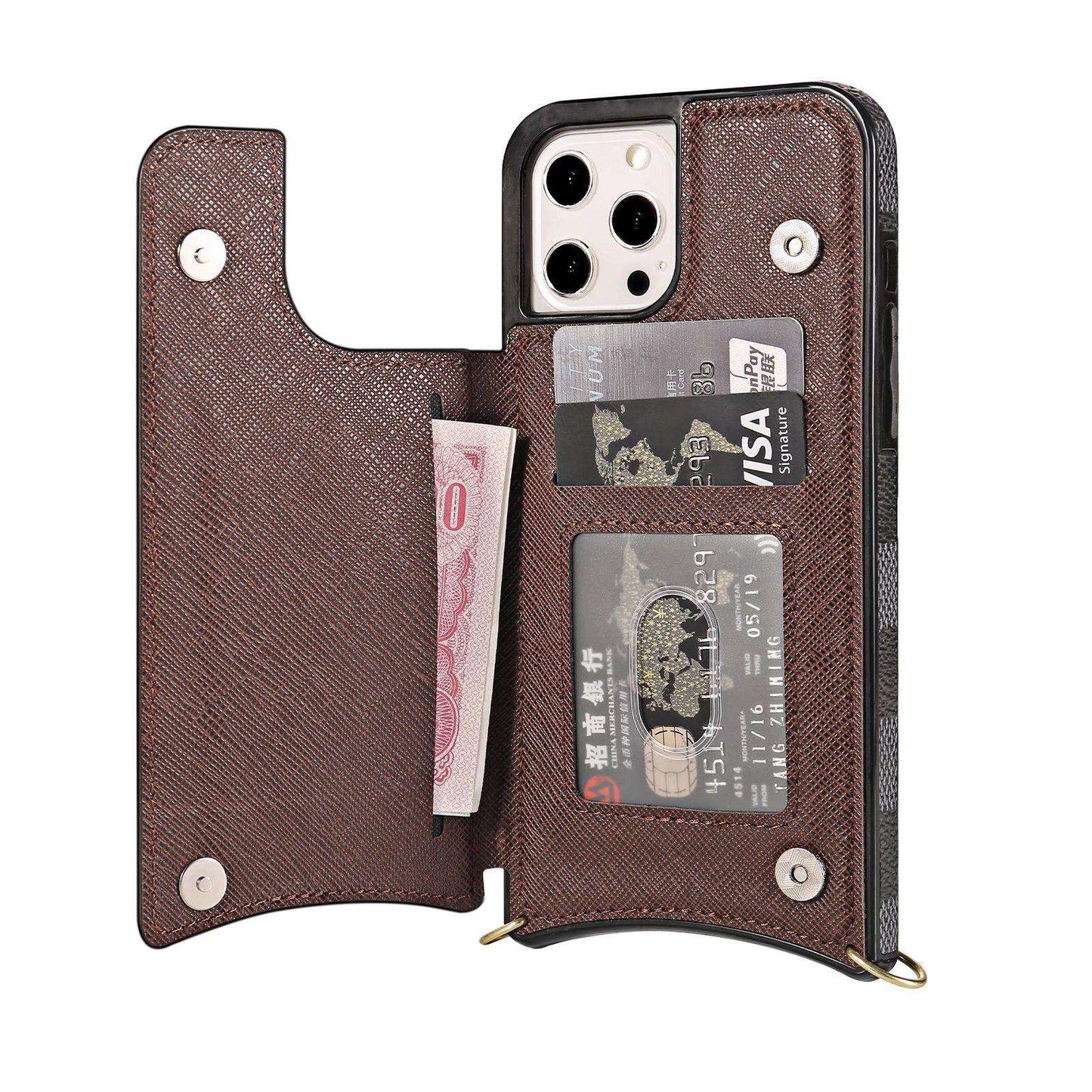 LV iPhone 13 Pro Max Case Monogram Leather