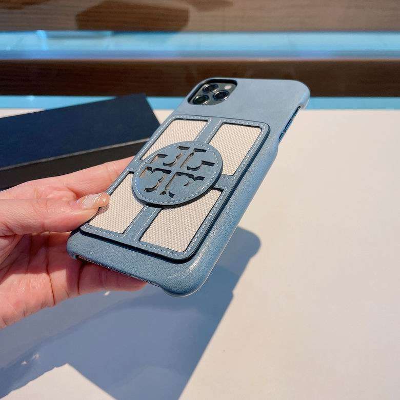 Tory Burch iPhone Case Stamped Textured Leather