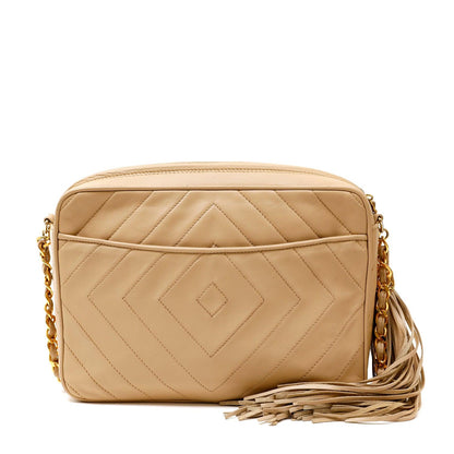 Chanel Quilted Leather Beige Crossbody Style