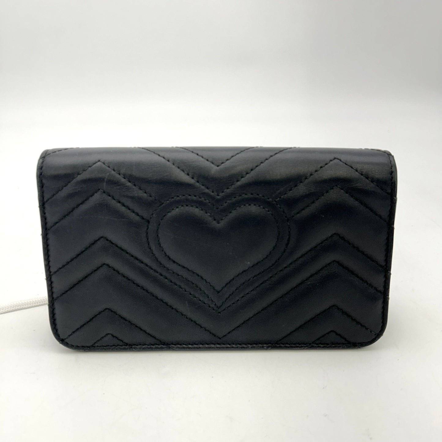 GUCCI Black Mini GG Marmont Crossbody Bag LA30889