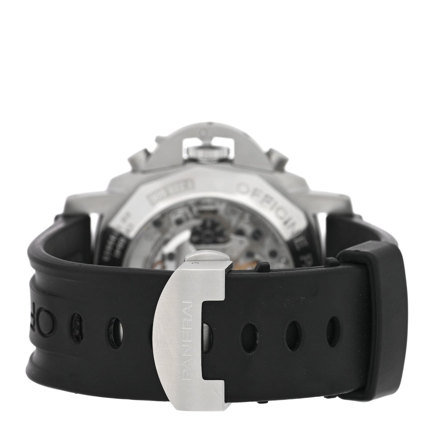 Stainless Steel Rubber 44mm Luminor Rattrapante 1950 Automatic Watch Black PAM00213