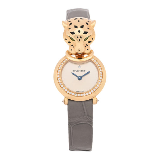 18K Yellow Gold Alligator Diamond 23.6mm La Panthere Quartz Watch