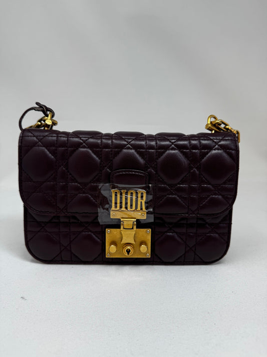 Miss Dior Leather Crossbody Bag Dior Burgundy In Leather Bj1-08