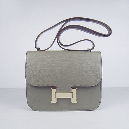 Luxury Hermes Constance Cowskin Leather Bag Khaki Golden