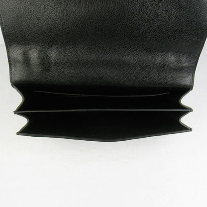 Luxury Hermes Calf Leather Message Bag Black Silver