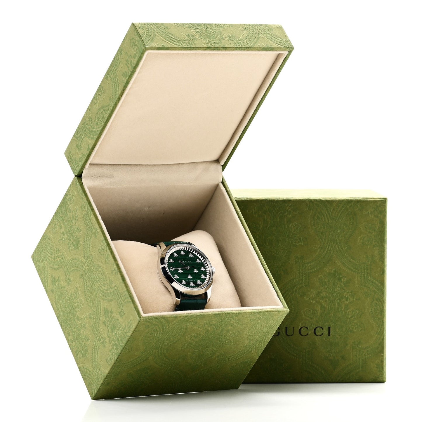 Stainless Steel Alligator Malachite 38mm G-Timeless Bee Automatic Watch