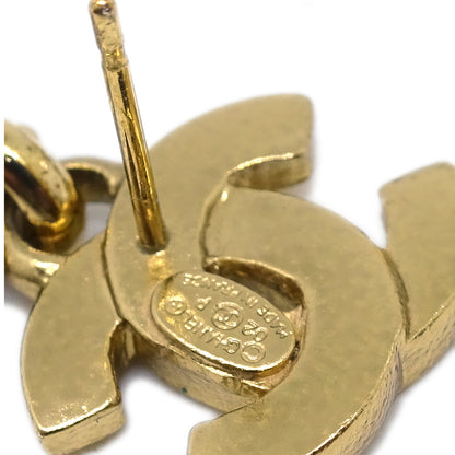 Chanel Bag Dangle Pierced Earrings Gold 02P