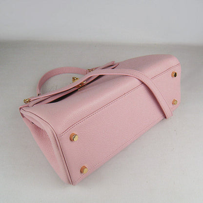 Luxury Hermes Kelly 32Cm Togo Leather Handbag 6108 Pink Golden