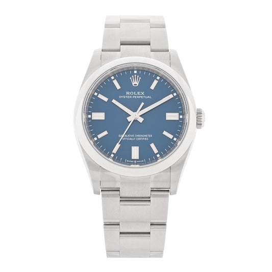 Stainless Steel 36mm Oyster Perpetual Watch Med Blue 126000