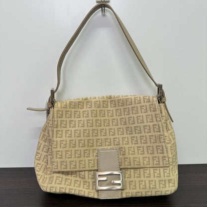 Fendi Beige Zucchino Canvas Mama Forever Shoulder Bag LB124925