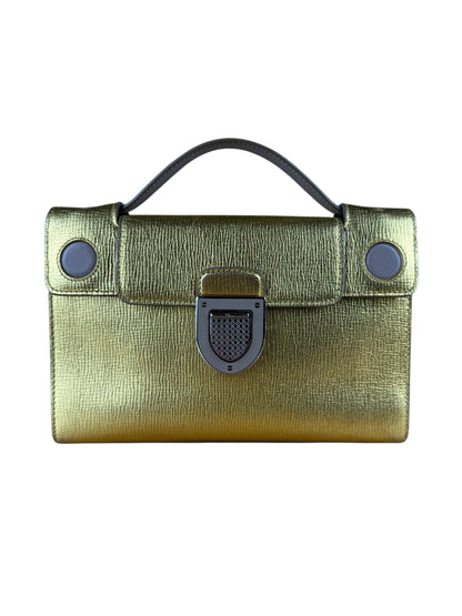Christian Dior Diorever Gold Leather Clutch Bag