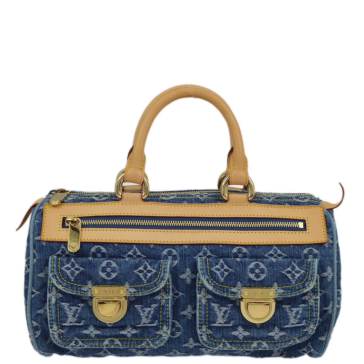 Louis Vuitton 2005 Blue Monogram Denim Neo Speedy Handbag M95019