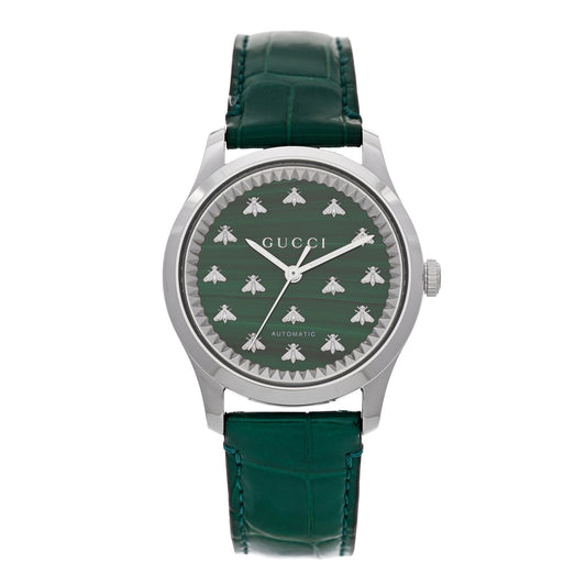 Stainless Steel Alligator Malachite 38mm G-Timeless Bee Automatic Watch