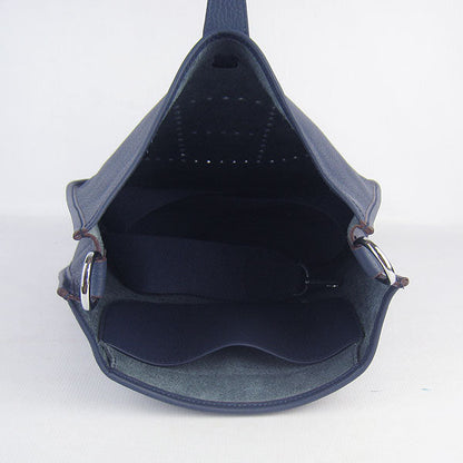 Luxury Hermes Evelyne I Handbag Dark Blue Silver