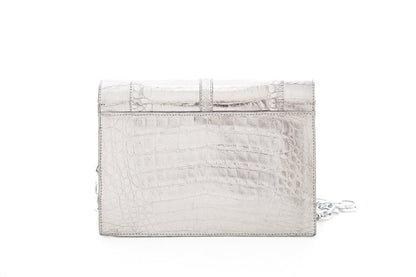 Nancy Gonzalez Silver Croc Crossbody