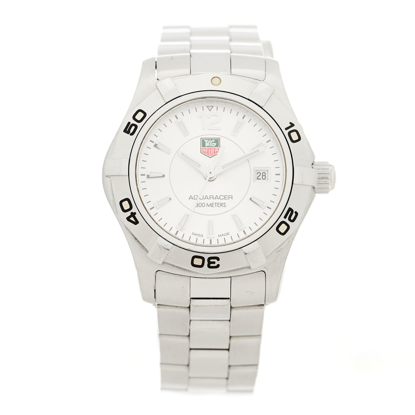 Stainless Steel 27mm Aquaracer 300M Quartz Watch Silver WAF1412